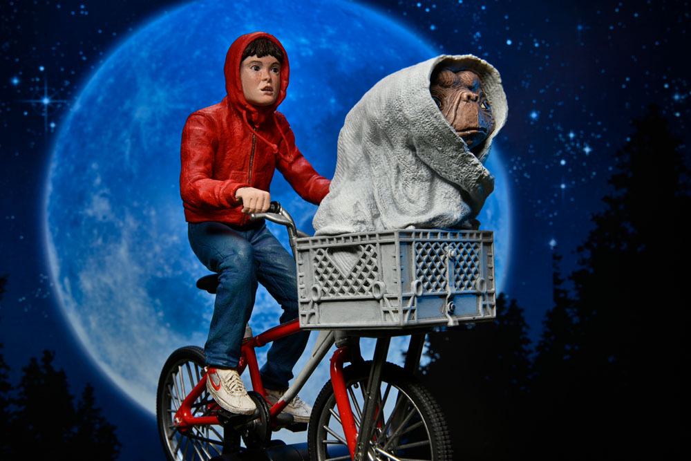 ELLIOTT & E.T. ON BICYCLE – FIGURA DIORAMA 13 CM (NECA – E.T. EL EXTRATERRESTRE)