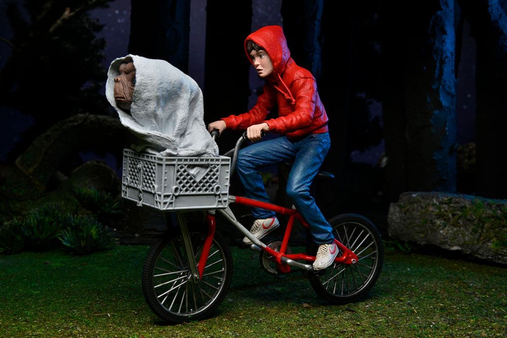 ELLIOTT & E.T. ON BICYCLE – FIGURA DIORAMA 13 CM (NECA – E.T. EL EXTRATERRESTRE)