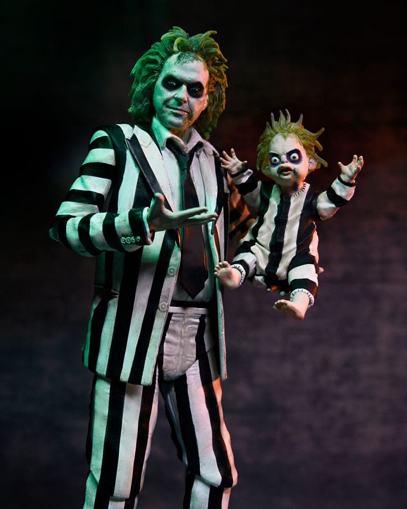 BEETLEJUICE – FIGURA 18 CM – ULTIMATE STRIPED SUIT – NECA – MOVIE COLLECTIBLE