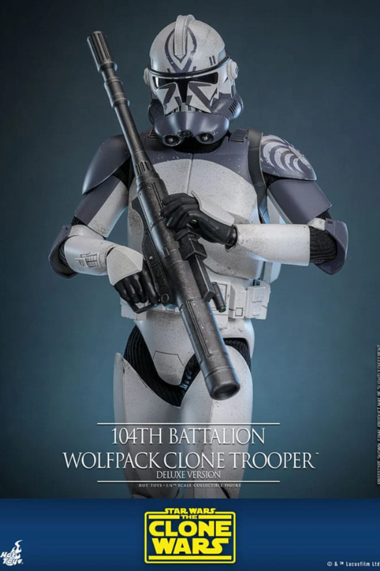 Figura articulada 104th Battalion Wolfpack Clone Trooper Deluxe Star Wars The Clone Wars Hot Toys escala 1/6