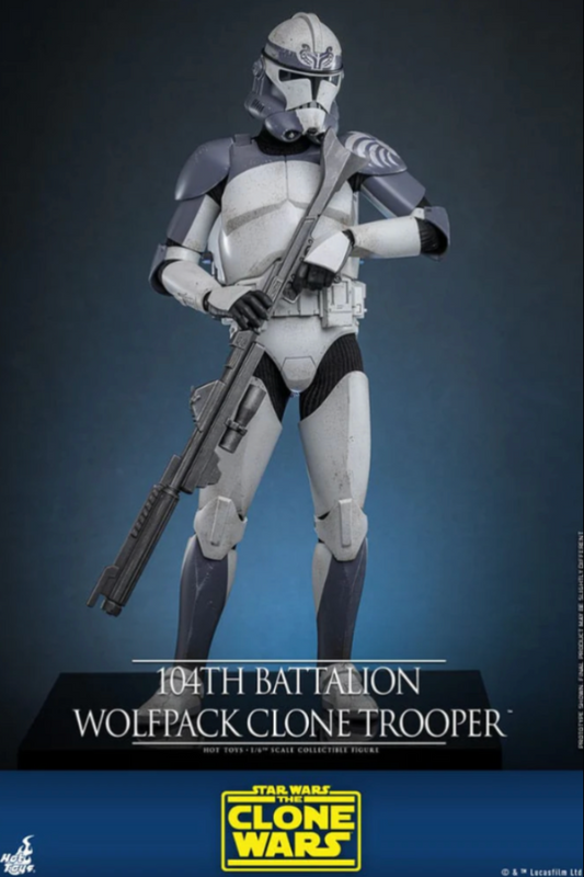 Figura articulada 104th Battalion Wolfpack Clone Trooper Star Wars The Clone Wars Hot Toys escala 1/6