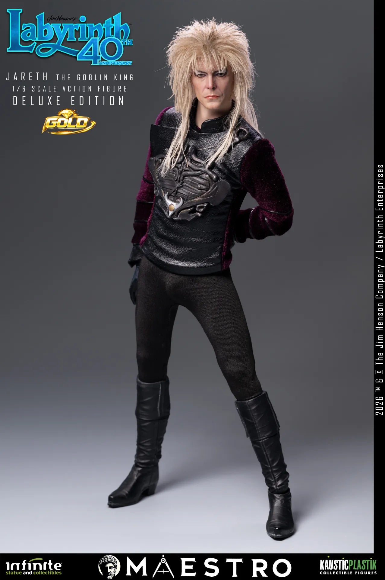 JARETH THE GOBLIN KING FIGURA 1/6 DELUXE EDITION GOLD LABYRINTH 30 CM – KAUSTIC PLASTIK