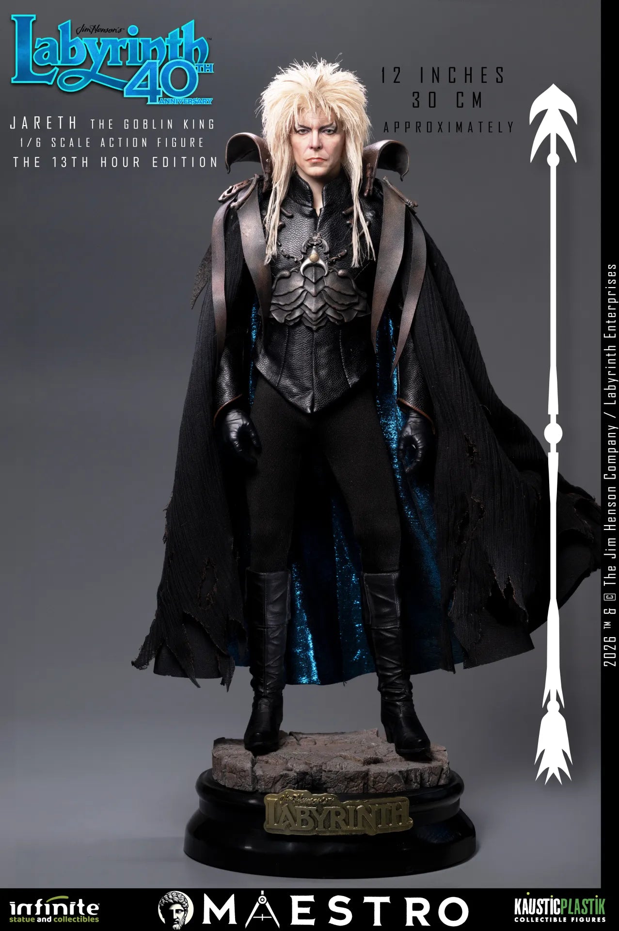 JARETH THE GOBLIN KING FIGURA 1/6 THE 13TH HOUR EDITION LABYRINTH 30 CM – KAUSTIC PLASTIK