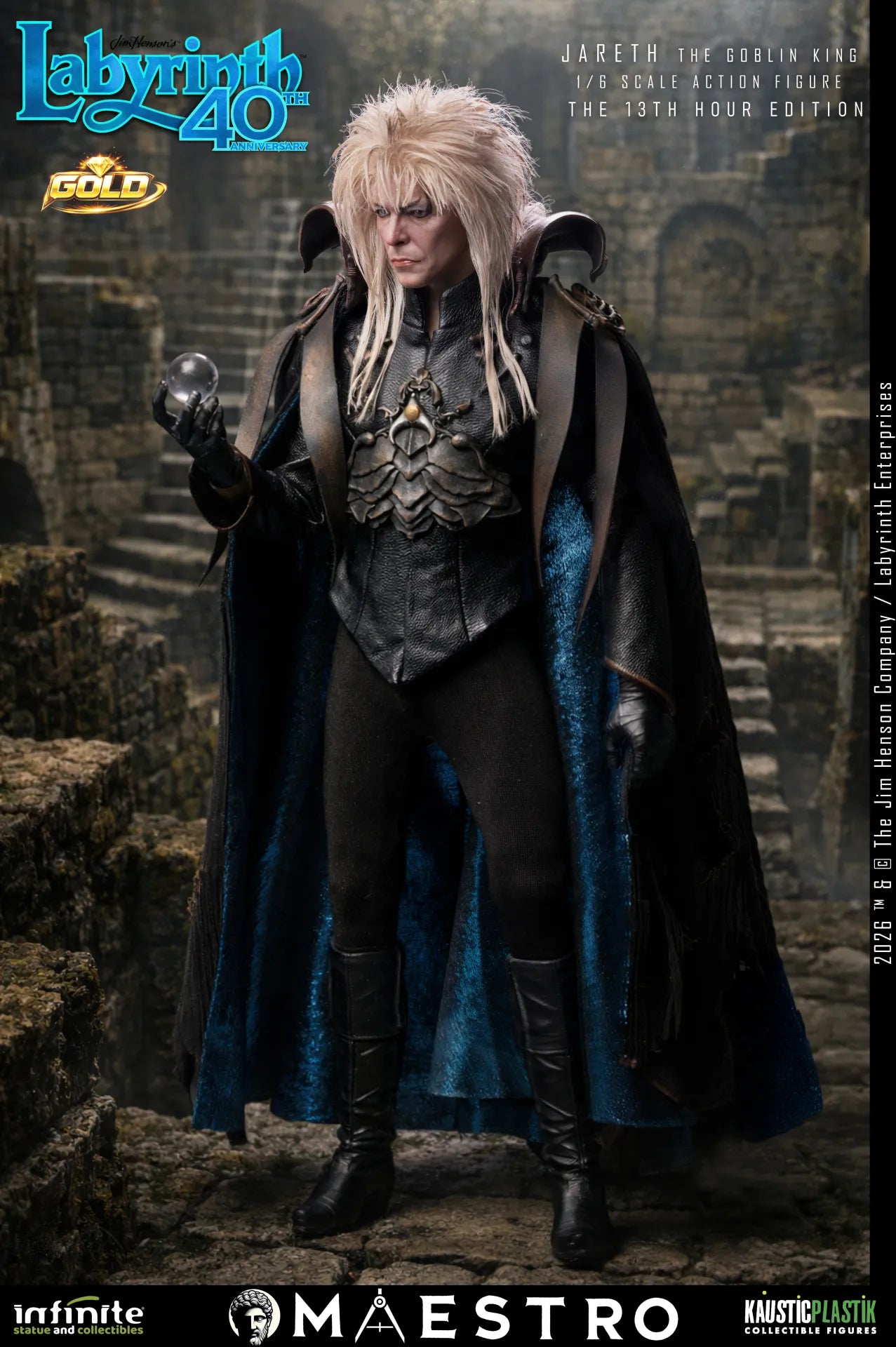 JARETH THE GOBLIN KING FIGURA 1/6 THE 13TH HOUR EDITION GOLD LABYRINTH 30 CM – KAUSTIC PLASTIK