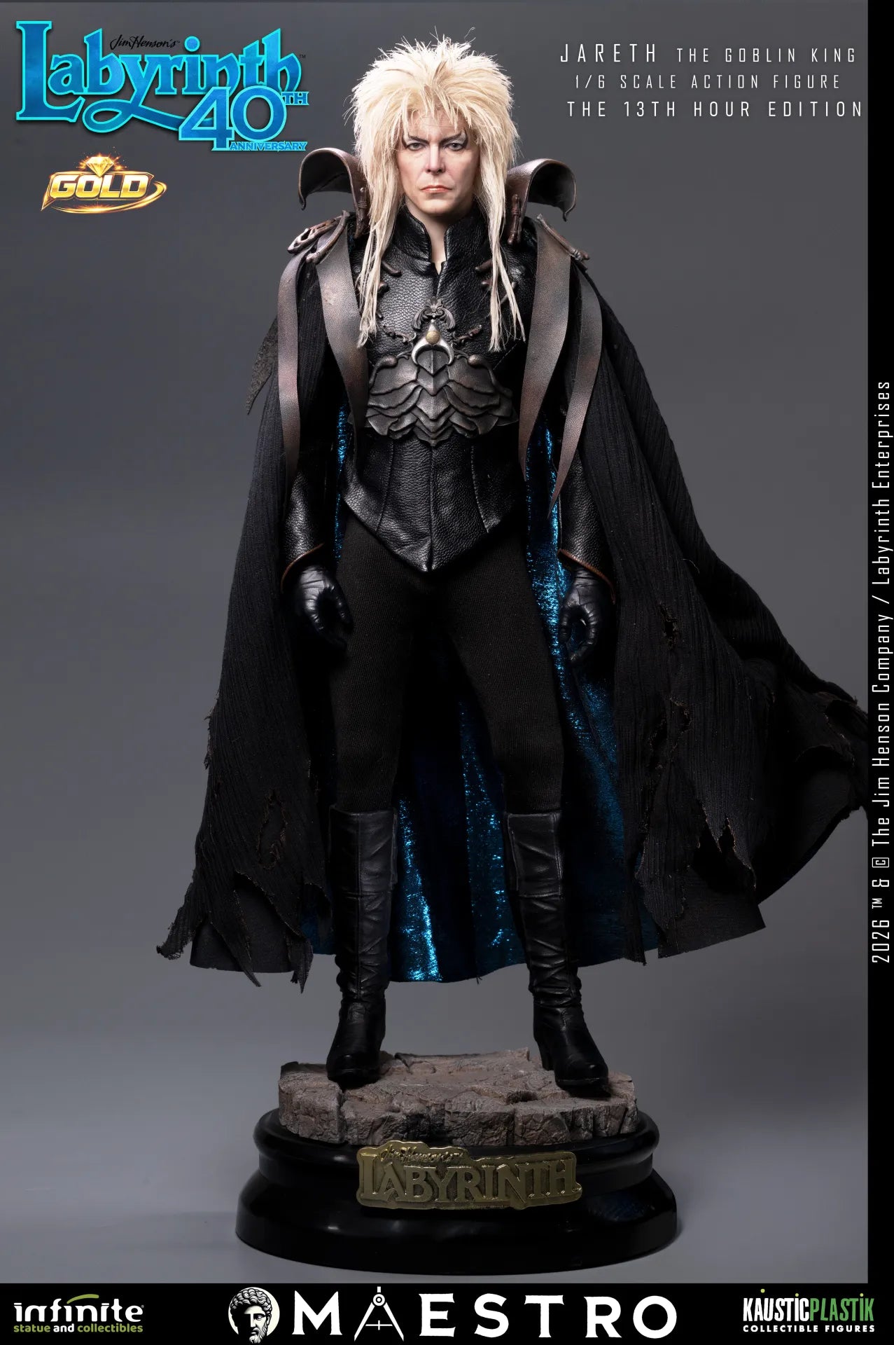 JARETH THE GOBLIN KING FIGURA 1/6 THE 13TH HOUR EDITION GOLD LABYRINTH 30 CM – KAUSTIC PLASTIK