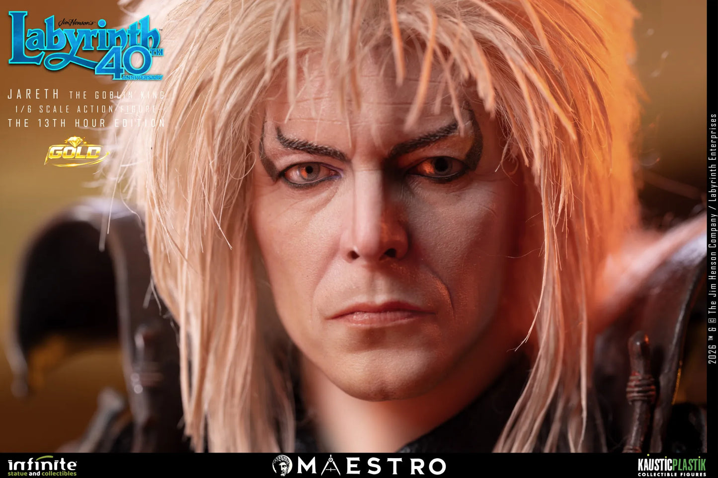 JARETH THE GOBLIN KING FIGURA 1/6 THE 13TH HOUR EDITION GOLD LABYRINTH 30 CM – KAUSTIC PLASTIK