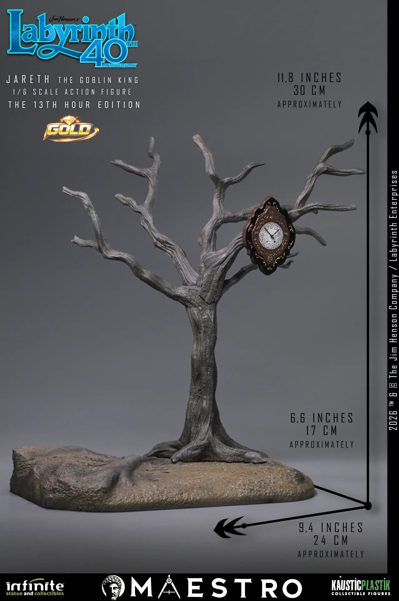 JARETH THE GOBLIN KING FIGURA 1/6 THE 13TH HOUR EDITION GOLD LABYRINTH 30 CM – KAUSTIC PLASTIK