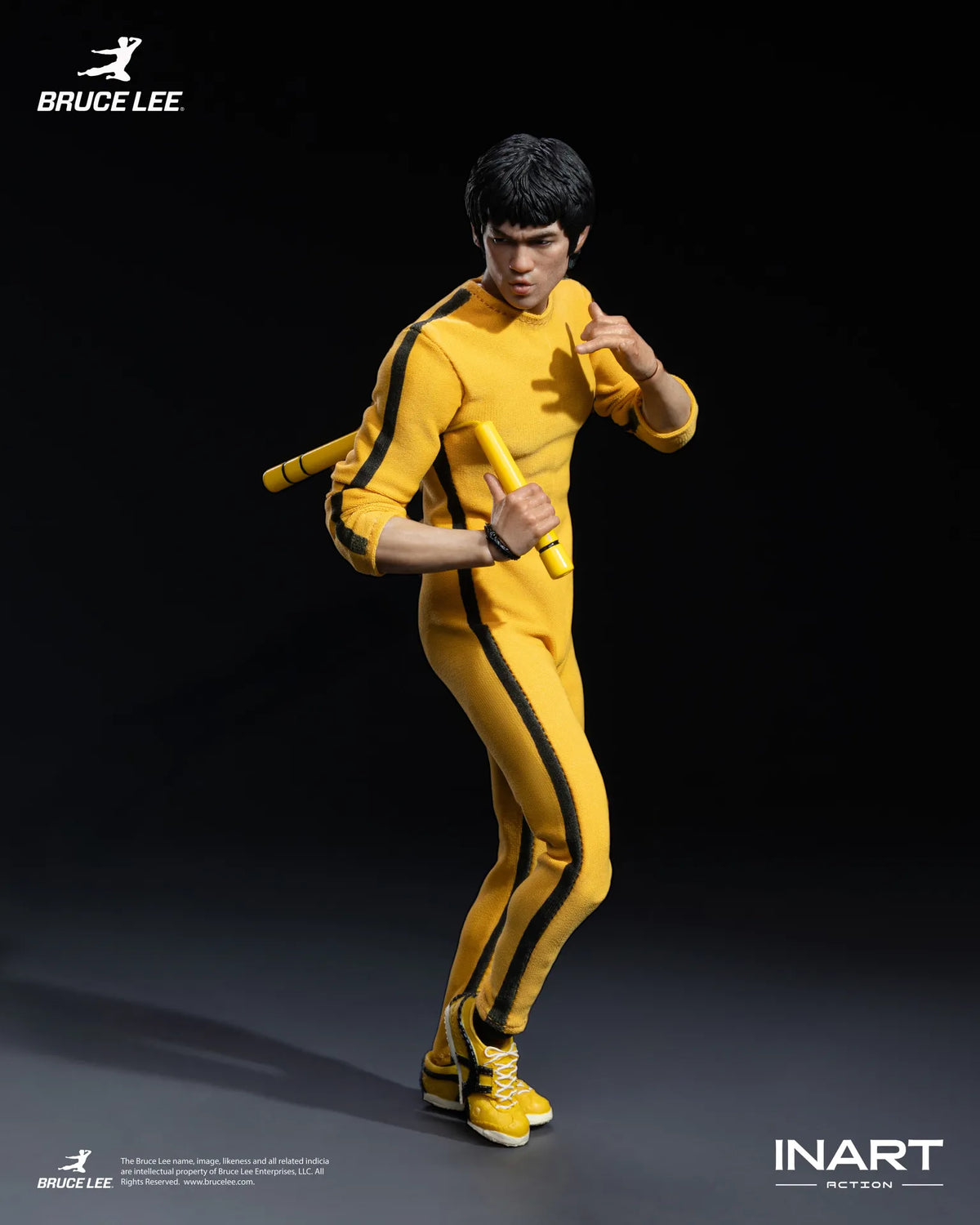 BRUCE LEE YELLOW JUMPSUIT FIGURA 1/12 INART ACTION 15,5 CM