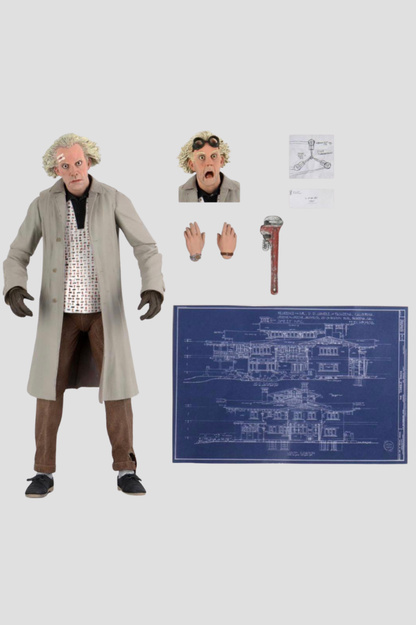 DOC BROWN REGRESO AL FUTURO FIGURA ULTIMATE NECA 18 CM