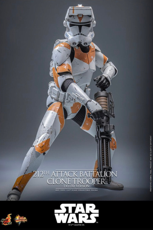 Figura Hot Toys Deluxe 1/6 212th Attack Battalion Clone Trooper con armadura detallada
