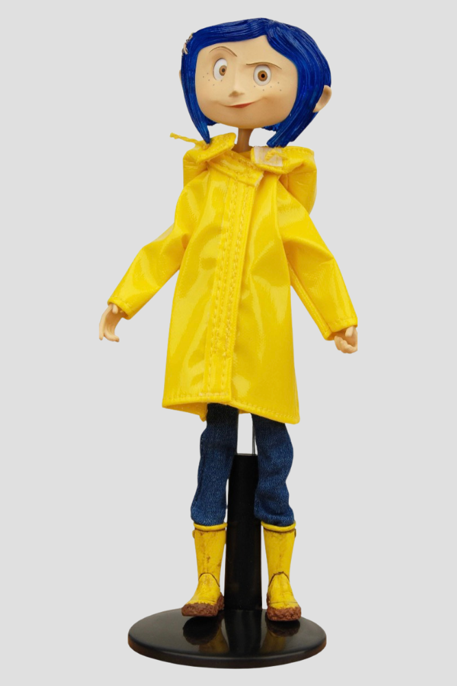 CORALINE RAINCOAT & BOOTS MUÑECA FLEXIBLE NECA