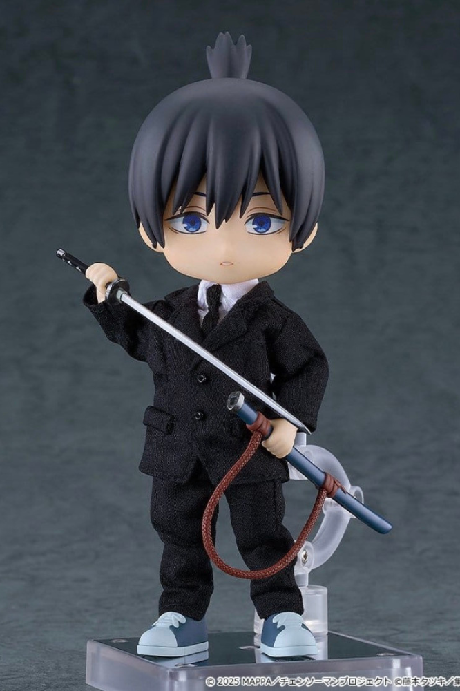 Figura Aki Hayakawa Nendoroid Doll de Chainsaw Man The Movie Reze Arc de Good Smile Company, figura articulada de aproximadamente 14 cm con traje y espada.
