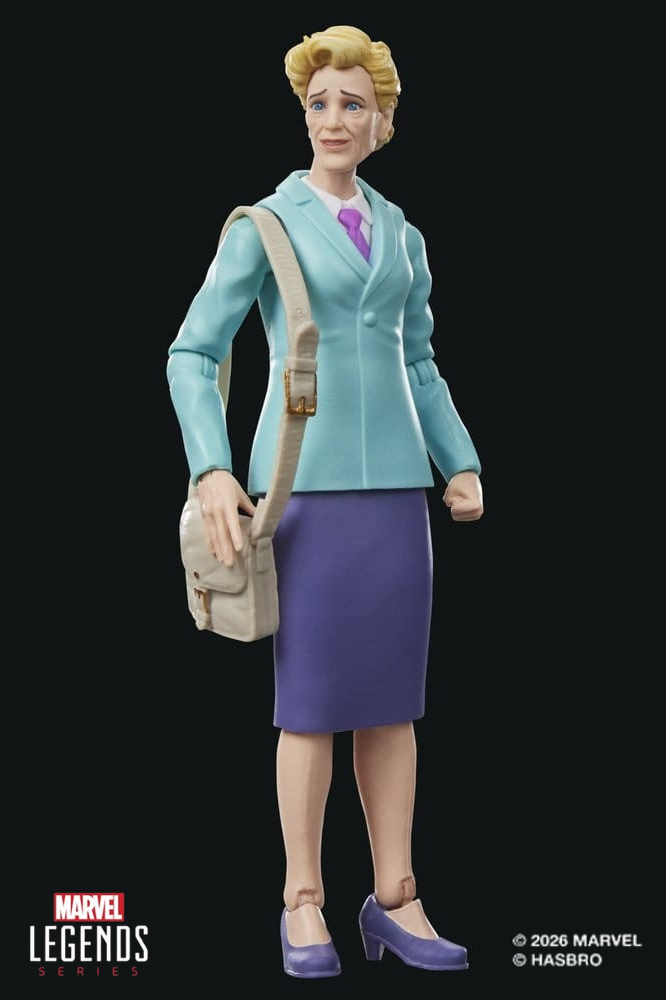 Figura articulada Aunt May de Spider-Man The Animated Series de 1994, Marvel Legends de Hasbro de 15 cm, con manos intercambiables, bolso y revista Models, Inc.