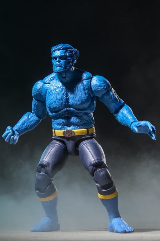 Figura articulada Beast de Avengers: Doomsday Marvel Legends Hasbro de 15 cm, con pelaje azul, cabeza alternativa, gafas, manos intercambiables y tableta de datos.