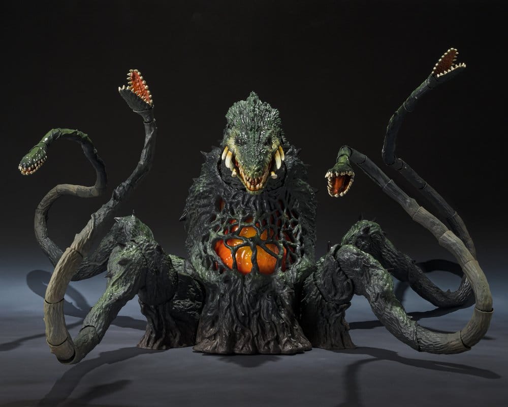 Figura Biollante S.H.MonsterArts mostrando su imponente aspecto y tentáculos articulados inspirados en Godzilla vs. Biollante.