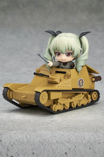 Vehículo Carro Veloce CV-33 (L3/33) de Girls und Panzer das Finale, línea Nendoroid More de Good Smile Company, miniatura de tanque ligero en color arena de 5 cm de alto y 10 cm de largo.