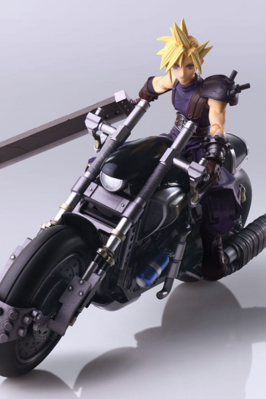 Figura de Cloud Strife Bring Arts de 15 cm conduciendo la motocicleta Hardy-Daytona – Final Fantasy VII