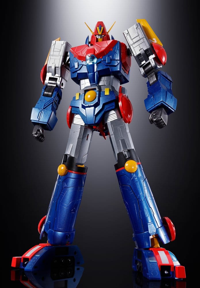 Figura oficial Soul of Chogokin GX-121 Combattler V6 de Tamashii Nations con 26 cm de altura, Battle Armor, seis máquinas de batalla y múltiples accesorios.
