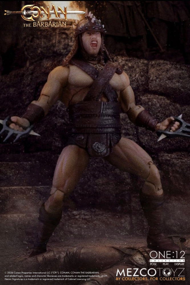 Figura de Conan el Bárbaro Pit Fighter Edition a escala 1/12 de la colección One:12 Collective de Mezco Toyz, inspirada en la película de 1982.