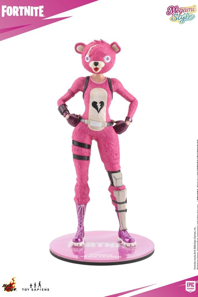 Figura de Cuddle Team Leader de Fortnite a escala 1/9 de la colección Megami Style de Hot Toys, realizada en PVC y con aproximadamente 22 cm de altura.