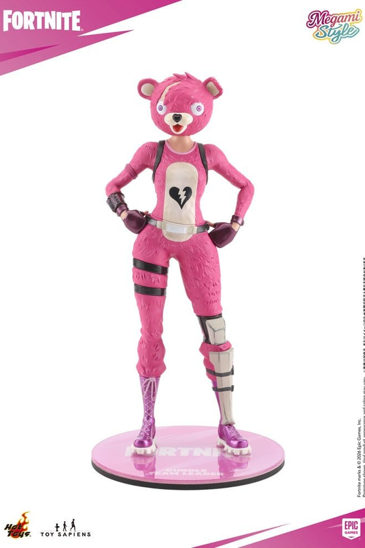 Figura de Cuddle Team Leader de Fortnite a escala 1/9 de la colección Megami Style de Hot Toys, realizada en PVC y con aproximadamente 22 cm de altura.