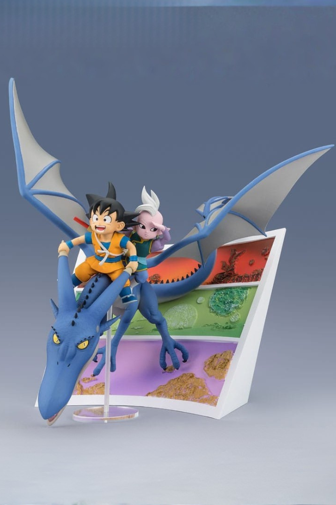 Estatua Figuarts ZERO de Son Goku (Mini) y Supreme Kai (Mini) inspirada en Dragon Ball Daima, figura oficial de PVC de 23 cm con espectacular composición dinámica.