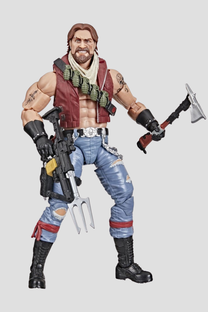 Figura articulada Dreadnok Monkeywrench G.I. Joe Classified Series número 167 de Hasbro, de 15 cm, con chaleco rojo, pantalones vaqueros desgastados y accesorios de combate.