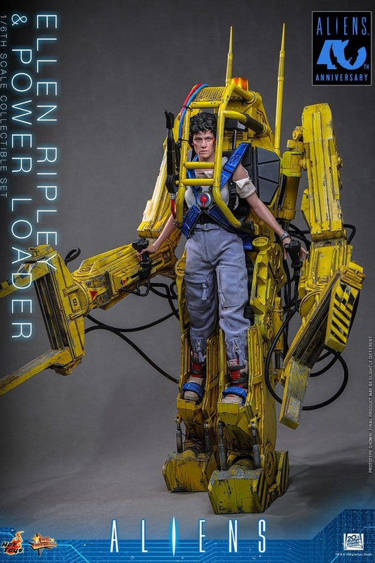 Set Hot Toys 1/6 de Ellen Ripley y Power Loader de Aliens, con figura de Ripley de 30 cm y Power Loader articulado de aproximadamente 52 cm con iluminación LED.