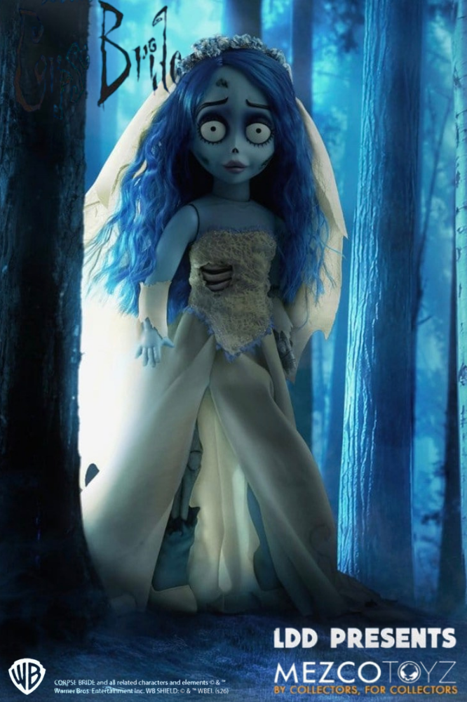 Muñeca Emily de La Novia Cadáver de 25,4 cm de la colección Living Dead Dolls Presents de Mezco Toyz, inspirada en la película de Tim Burton.