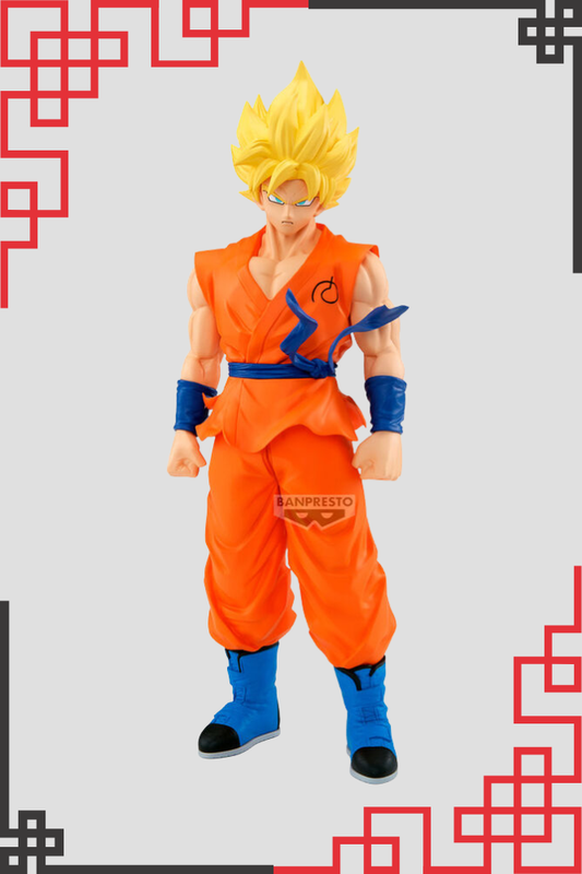 Figura Banpresto Grandista de Super Saiyan Son Goku de Dragon Ball Super Beerus de 30 cm con licencia oficial.