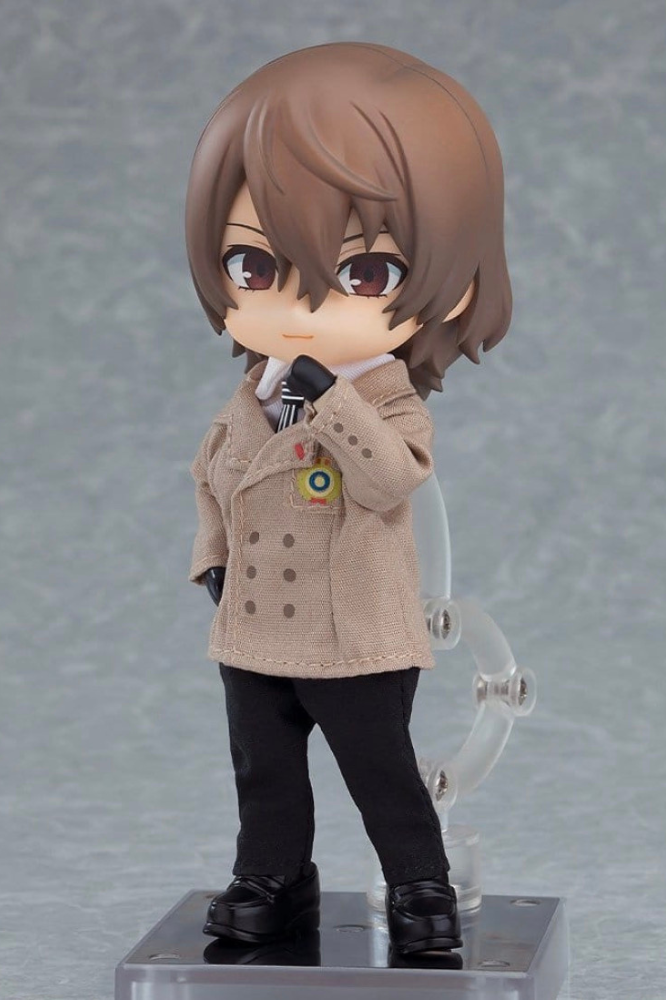 Figura Goro Akechi School Uniform Ver. Nendoroid Doll de Persona 5 Royal de Good Smile Company, figura articulada de aproximadamente 14 cm con uniforme escolar.