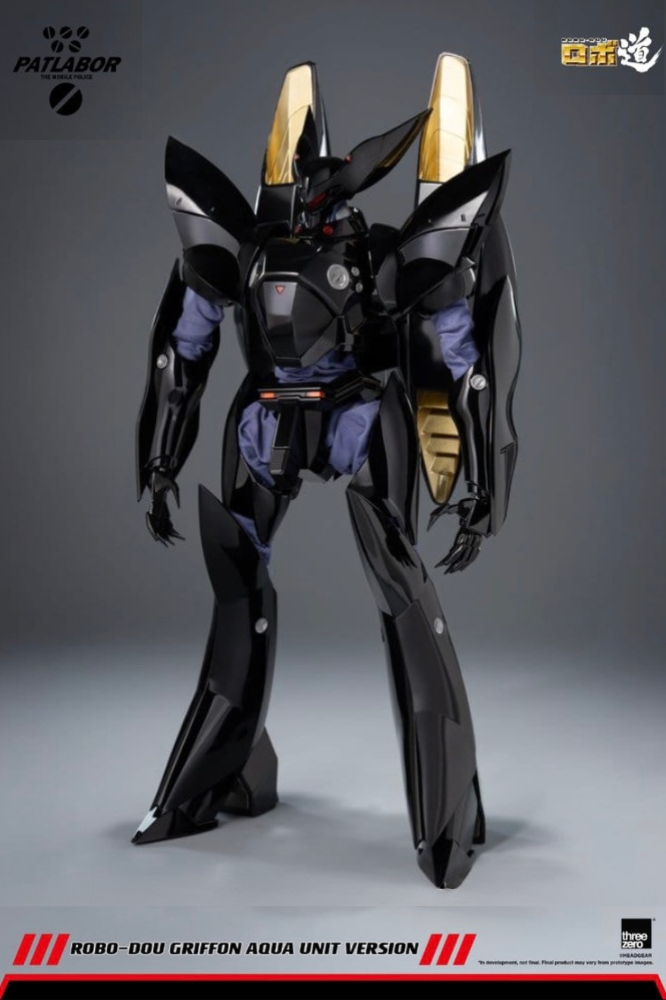 Figura oficial Robo-Dou del Griffon Aqua Unit Version de Threezero basada en Mobile Police Patlabor con un extraordinario nivel de detalle.