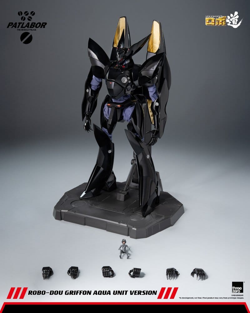 Vista de cuerpo completo del Griffon Aqua Unit Version mostrando su diseño mecha, la mochila Aqua Unit y su excelente articulación.