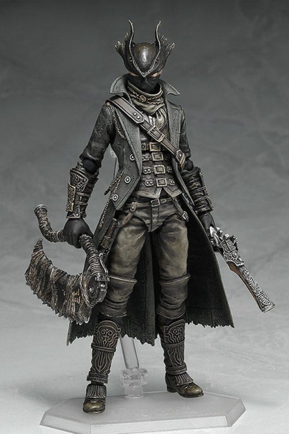 Figura articulada Figma de Hunter de Bloodborne: The Old Hunters, de 15 cm, con vestimenta de cazador, armas intercambiables y soporte de exposición, fabricada por Good Smile Company.
