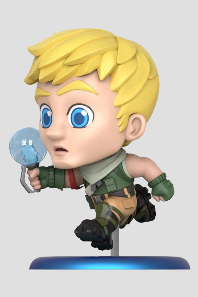 Minifigura Cosbi de Jonesy The First de Fortnite de Hot Toys con Rift-To-Go y aproximadamente 8 cm de altura.