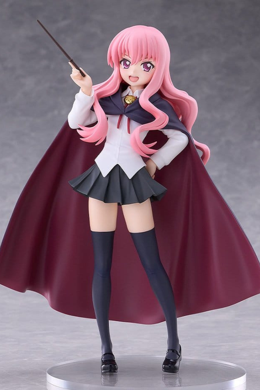 Figura de Louise de Zero no Tsukaima, colección Pop Up Parade L Size de Good Smile Company, de 22 cm, con cabello rosa, uniforme escolar, capa granate y varita mágica.