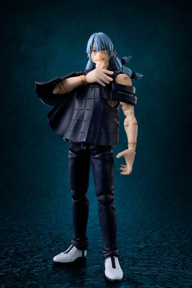 Figura articulada de Mahito de Jujutsu Kaisen perteneciente a la colección S.H.Figuarts de Tamashii Nations, con accesorios y piezas intercambiables.
