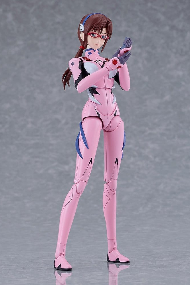 Kit de modelismo PLAMATEA de Mari Makinami Illustrious de Rebuild of Evangelion, fabricado por Good Smile Company, de 18 cm, con traje de piloto rosa y gafas.
