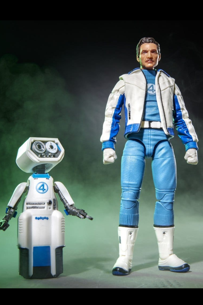 Pack de 2 figuras Mister Fantastic y H.E.R.B.I.E. de Avengers: Doomsday, colección Marvel Legends Hasbro, con figura articulada de Reed Richards de 15 cm y accesorios intercambiables.