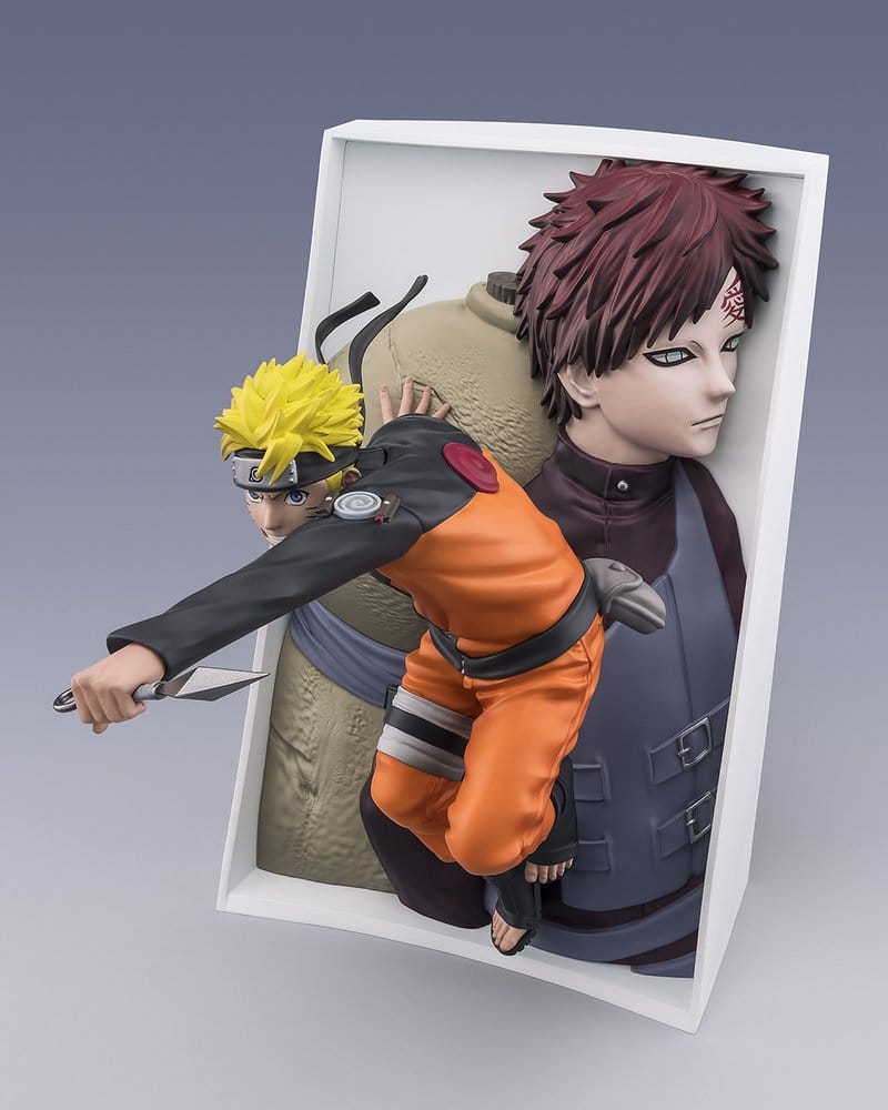 Estatua FiguartsZERO Naruto 72 Series de Tamashii Nations con Naruto Uzumaki y Gaara en una composición inspirada en el anime Naruto.