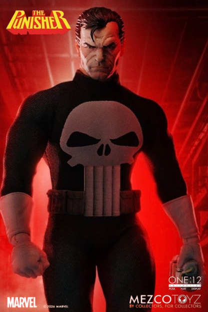 Figura The Punisher Frank Castle a escala 1/12 de la colección One:12 Collective de Mezco Toyz basada en el personaje de Marvel Comics.