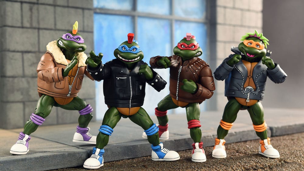 Pack de 4 figuras Punk Turtles Cartoon NECA