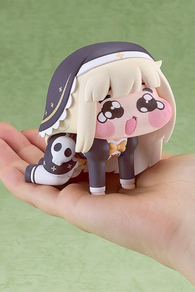 Figura de PVC de Speaki de Trickal: Chibi Go, línea POP UP PARADE Petite de Good Smile Company, 8 cm, con cabello rubio, grandes ojos brillantes y pose chibi.