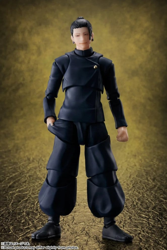 Figura S.H.Figuarts de Suguru Geto Jujutsu High School de Jujutsu Kaisen, fabricada por Tamashii Nations con una altura aproximada de 16 cm e incluye accesorios y piezas intercambiables.