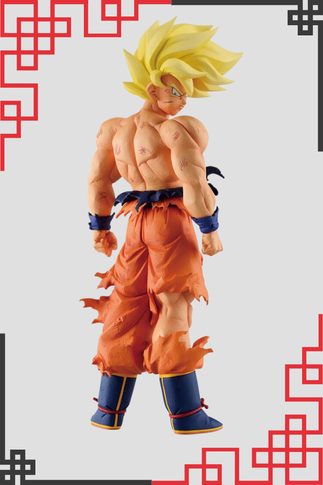 Figura de Super Saiyan Son Goku de Dragon Ball Z, colección Ichibansho The Chronicle of Goku de Banpresto, de aproximadamente 25 cm.