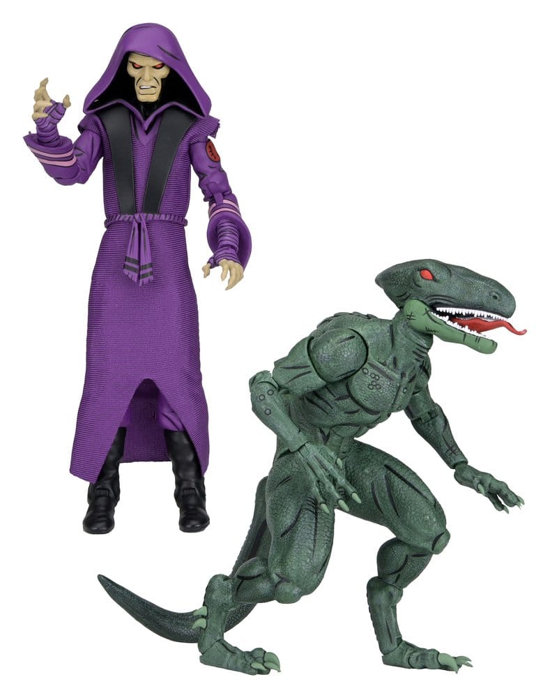 Figuras TMNT Mirage Comics Daimyo Orkai y Raptor de 18 cm fabricadas por NECA para colección de Tortugas Ninja.