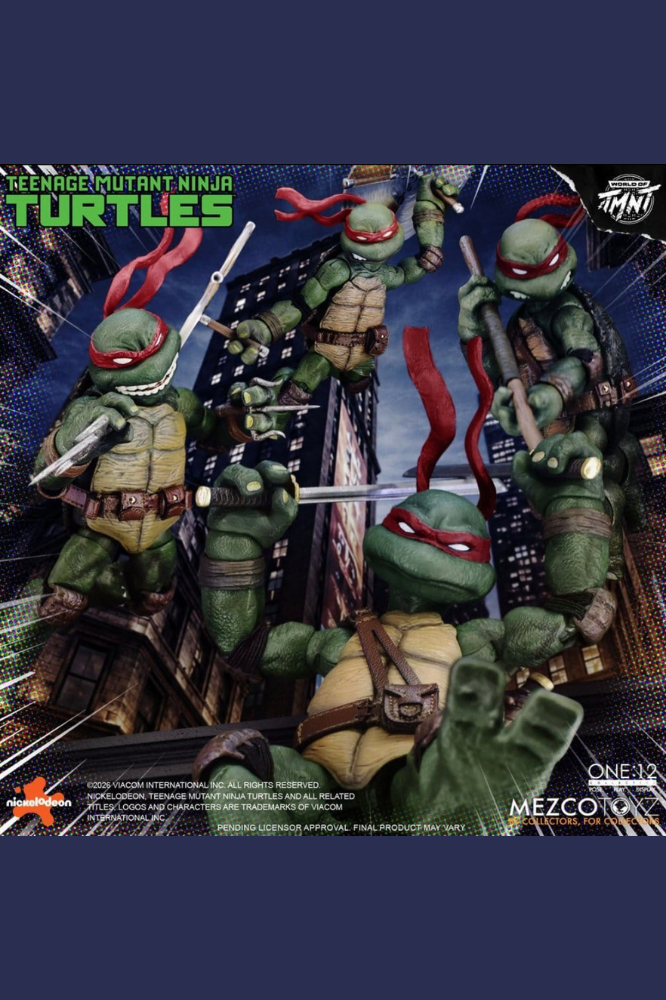 Box Set de las cuatro Tortugas Ninja Leonardo, Raphael, Donatello y Michelangelo a escala 1/12 de la colección One:12 Collective de Mezco Toyz.