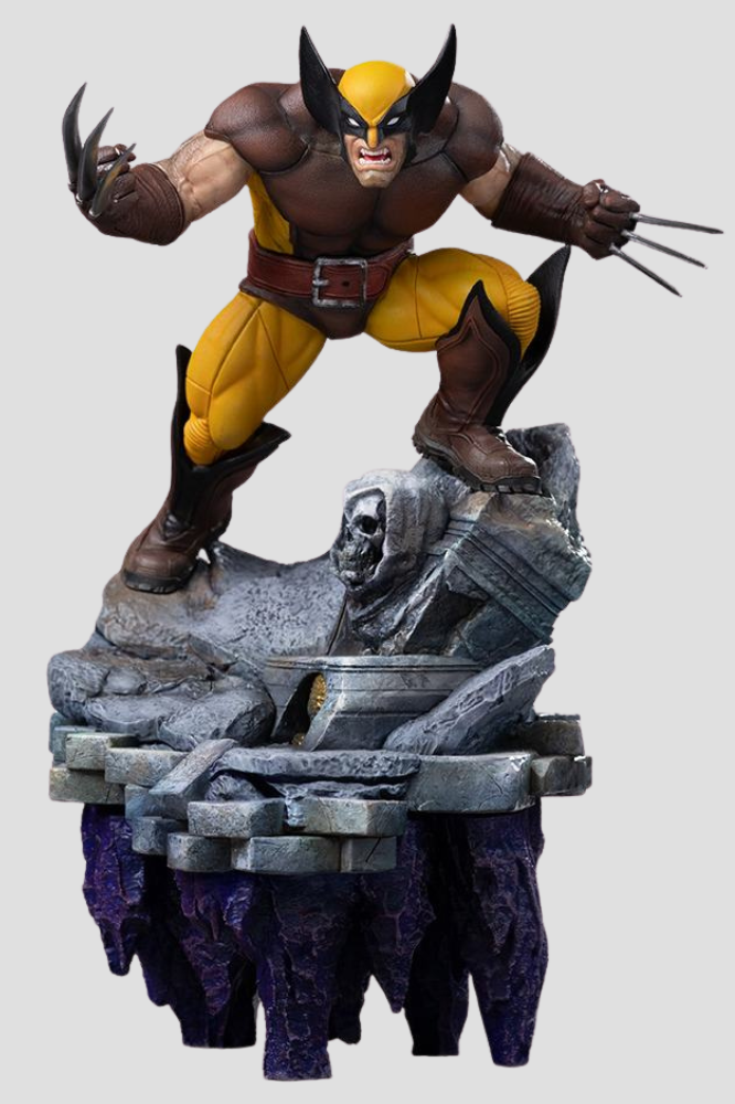 Estatua Wolverine Infinity Gauntlet de Marvel Comics BDS Art Scale 1/10 de Iron Studios con traje clásico y garras de adamantium desplegadas.