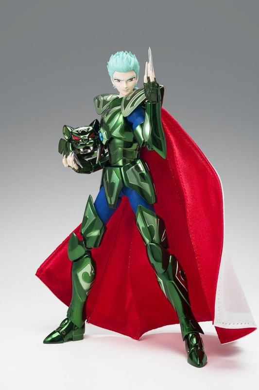 Figura articulada de Syd de Mizar de Saint Seiya con su armadura verde Zeta God Robe, perteneciente a la colección Saint Cloth Myth EX 40th Anniversary de Tamashii Nations, de aproximadamente 18 cm de altura.