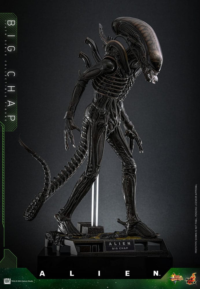 Detalle de la escultura biomecánica del Xenomorfo Big Chap con mandíbula extendida